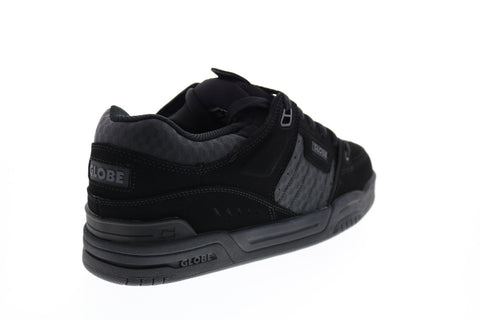 Globe Fusion Mens Black Nubuck Synthetic Skate Inspired Sneakers Shoes