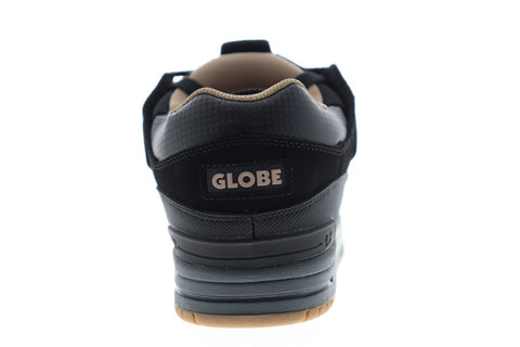 Globe Fusion GBFUS Mens Black Nubuck Lace Up Athletic Skate Shoes