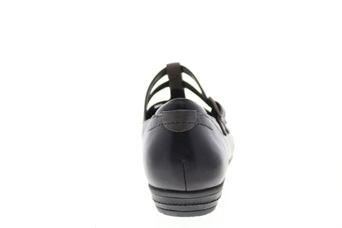 Earth Inc. Gemma Womens Black Leather Strap Mary Jane Flats Shoes