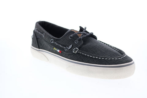 Lugz Gulf Linen GHMGULFT-068 Mens Gray Canvas Loafers & Slip ons Boat Shoes