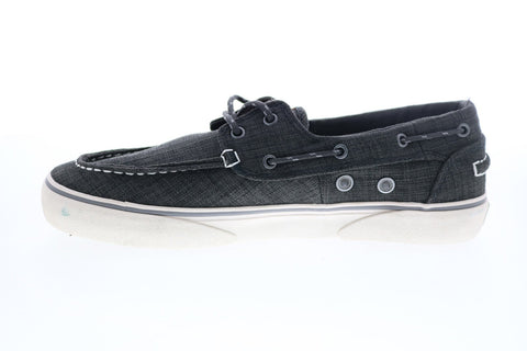 Lugz Gulf Linen GHMGULFT-068 Mens Gray Canvas Loafers & Slip ons Boat Shoes