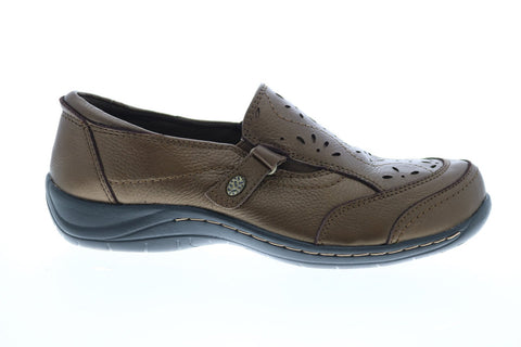 Earth Inc. Ginseng Leather Womens Brown Leather Strap Loafer Flats Shoes