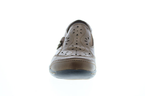 Earth Inc. Ginseng Leather Womens Brown Leather Strap Loafer Flats Shoes