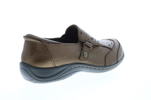 Earth Inc. Ginseng Leather Womens Brown Leather Strap Loafer Flats Shoes