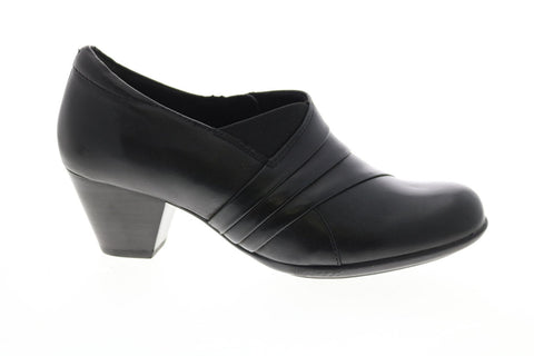 Earth Inc. Glory Leather Womens Black Leather Slip On Ankle & Booties Boots