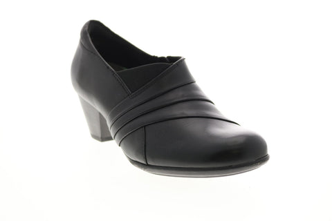 Earth Inc. Glory Leather Womens Black Leather Slip On Ankle & Booties Boots