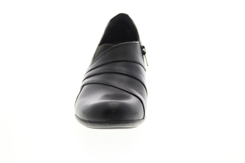 Earth Inc. Glory Leather Womens Black Leather Slip On Ankle & Booties Boots