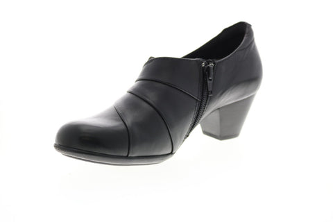Earth Inc. Glory Leather Womens Black Leather Slip On Ankle & Booties Boots