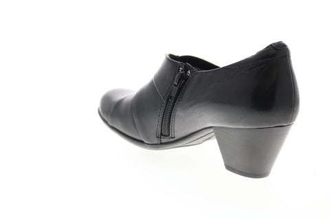Earth Inc. Glory Leather Womens Black Leather Slip On Ankle & Booties Boots
