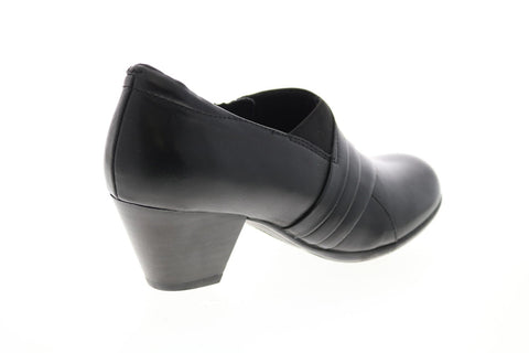 Earth Inc. Glory Leather Womens Black Leather Slip On Ankle & Booties Boots