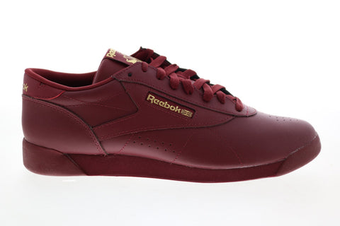 Reebok Freestyle Lo GZ8654 Womens Red Leather Lifestyle Sneakers Shoes