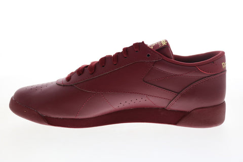 Reebok Freestyle Lo GZ8654 Womens Red Leather Lifestyle Sneakers Shoes