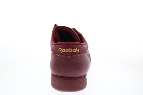 Reebok Freestyle Lo GZ8654 Womens Red Leather Lifestyle Sneakers Shoes