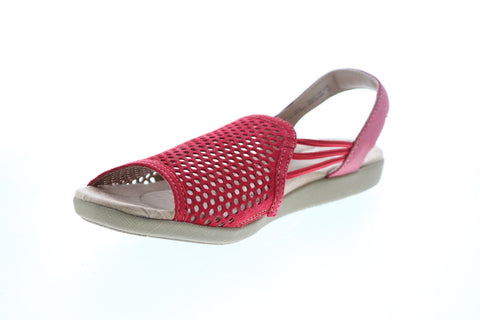 Earth Origins Hadley Womens Red Suede Slip On Slingback Sandals Shoes