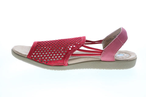 Earth Origins Hadley Womens Red Suede Slip On Slingback Sandals Shoes