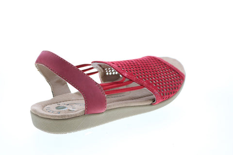 Earth Origins Hadley Womens Red Suede Slip On Slingback Sandals Shoes