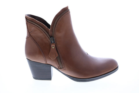 Earth Hawthorne Womens Brown Leather Zipper Ankle & Booties Boots