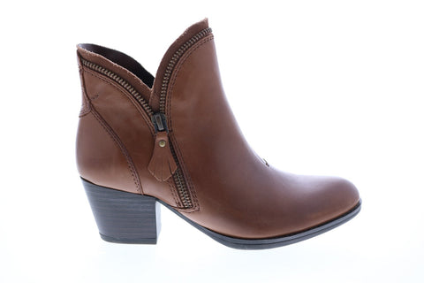 Earth Inc. Hawthorne Womens Brown Leather Zipper Ankle & Booties Boots