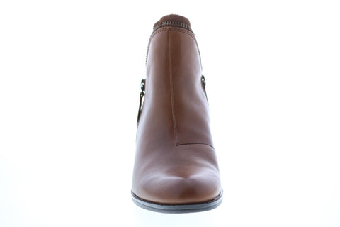 Earth Inc. Hawthorne Womens Brown Leather Zipper Ankle & Booties Boots