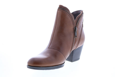 Earth Inc. Hawthorne Womens Brown Leather Zipper Ankle & Booties Boots