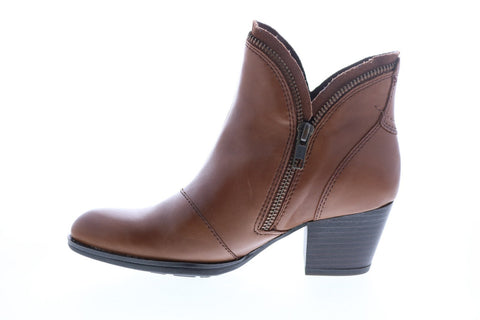 Earth Inc. Hawthorne Womens Brown Leather Zipper Ankle & Booties Boots