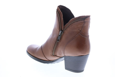 Earth Inc. Hawthorne Womens Brown Leather Zipper Ankle & Booties Boots