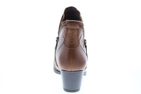 Earth Inc. Hawthorne Womens Brown Leather Zipper Ankle & Booties Boots