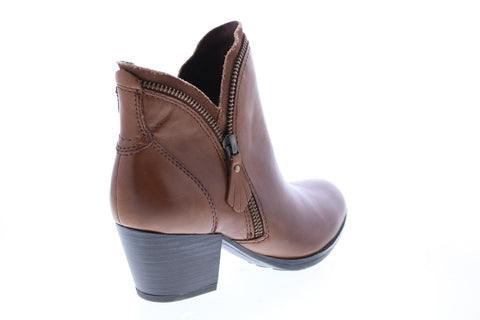 Earth Hawthorne Womens Brown Leather Zipper Ankle & Booties Boots