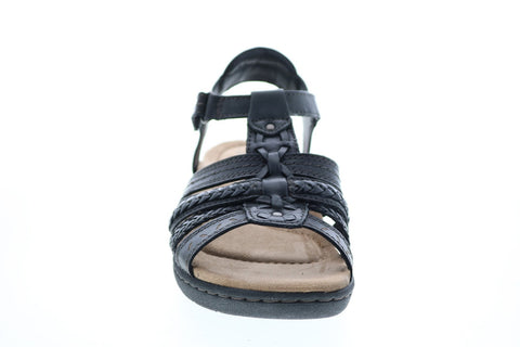 Earth Origins Hayward Hilma Womens Black Leather Strap Slingback Sandals Shoes
