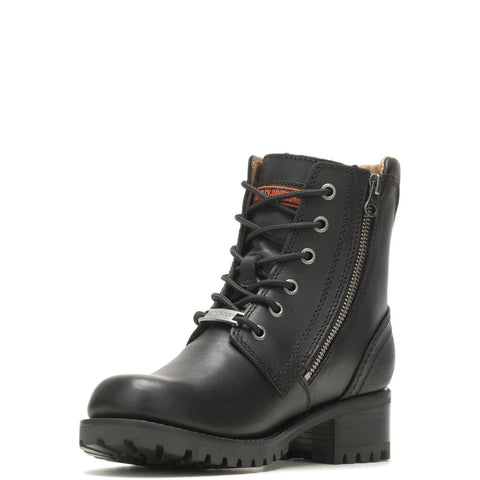Harley-Davidson Asher D84250 Womens Black Leather Motorcycle Boots