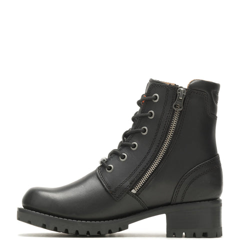 Harley-Davidson Asher D84250 Womens Black Leather Motorcycle Boots