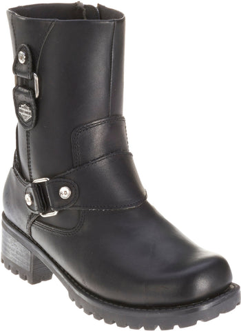 Harley-Davidson Alivia D84269 Womens Black Leather Motorcycle Boots