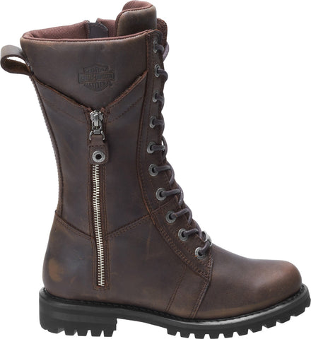 Harley-Davidson Harnett D84473 Womens Brown Leather Motorcycle Boots