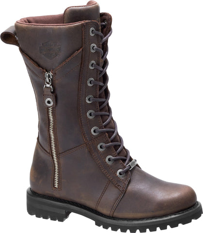 Harley-Davidson Harnett D84473 Womens Brown Leather Motorcycle Boots