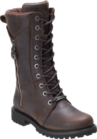 Harley-Davidson Harnett D84473 Womens Brown Leather Motorcycle Boots