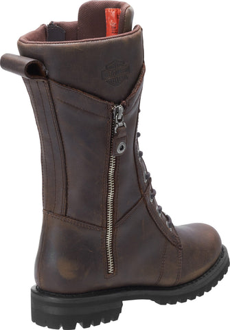 Harley-Davidson Harnett D84473 Womens Brown Leather Motorcycle Boots
