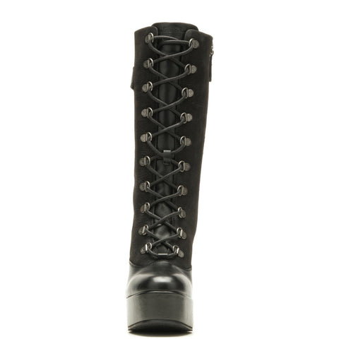 Harley-Davidson Celina 10" Lace Wedge D84732 Womens Black Motorcycle Boots
