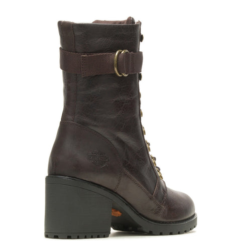 Harley-Davidson Marinda 9" Lace D84763 Womens Brown Leather Motorcycle Boots