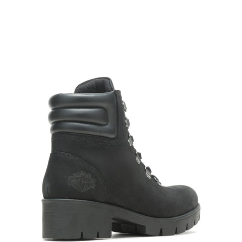 Harley-Davidson Trawood D84789 Womens Black Nubuck Motorcycle Boots