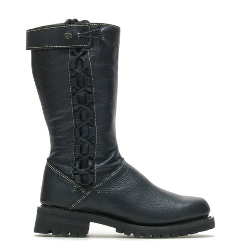 Harley-Davidson Melia D85054 Womens Black Leather Motorcycle Boots