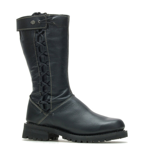Harley-Davidson Melia D85054 Womens Black Leather Motorcycle Boots