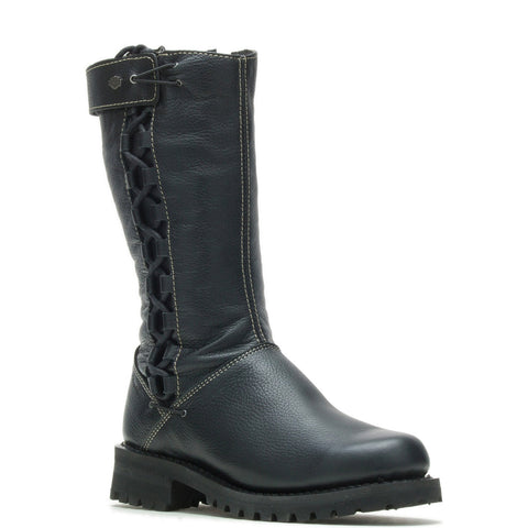 Harley-Davidson Melia D85054 Womens Black Leather Motorcycle Boots
