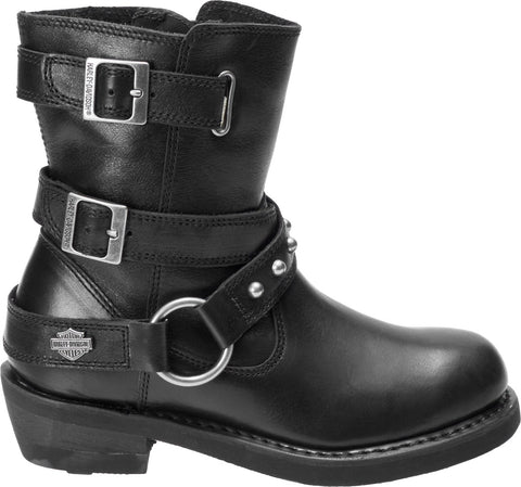 Harley-Davidson Janice D87180 Womens Black Leather Motorcycle Boots