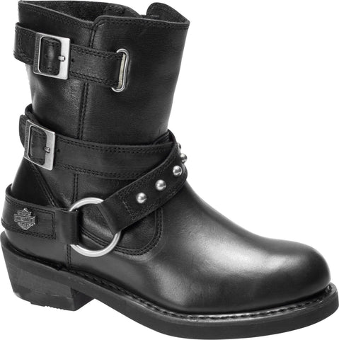 Harley-Davidson Janice D87180 Womens Black Leather Motorcycle Boots