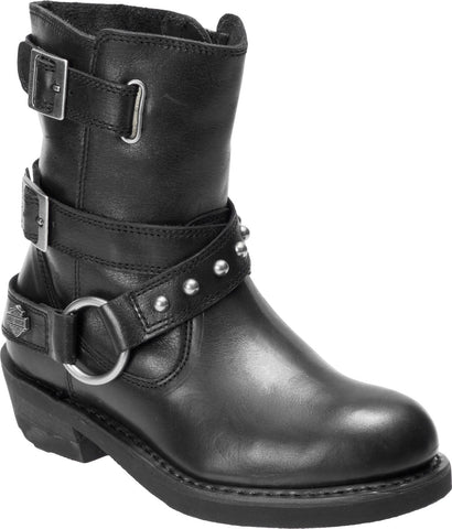 Harley-Davidson Janice D87180 Womens Black Leather Motorcycle Boots