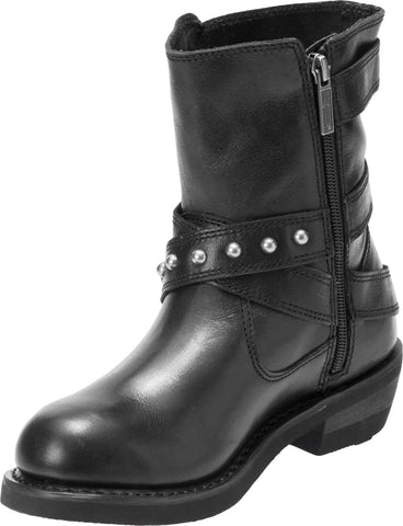 Harley-Davidson Janice D87180 Womens Black Leather Motorcycle Boots