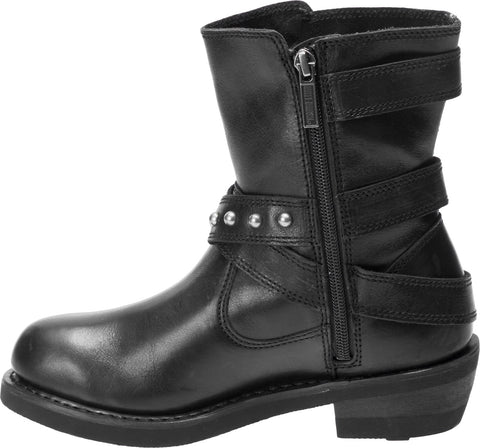 Harley-Davidson Janice D87180 Womens Black Leather Motorcycle Boots