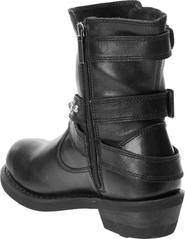 Harley-Davidson Janice D87180 Womens Black Leather Motorcycle Boots
