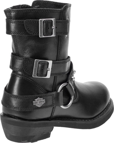 Harley-Davidson Janice D87180 Womens Black Leather Motorcycle Boots