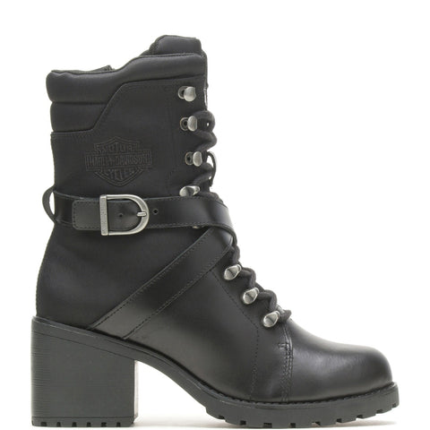 Harley-Davidson Corrington 7" D87226 Womens Black Leather Motorcycle Boots